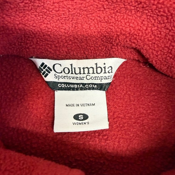 Red Columbia Benton Springs Fleece Jacket Women's Small Full Zip Outdoor Coat - Picture 3 of 12